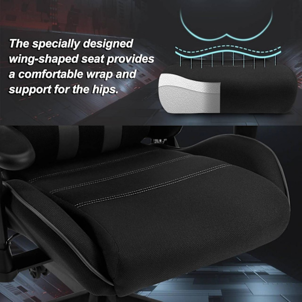 Rootz Ultimate Gaming Chair - Ergonomisk kontorsstol - Andningsbar skrivbordsstol - Meshtyg - Förbättrat hållningsstöd - Justerbar design - Hållbar ko