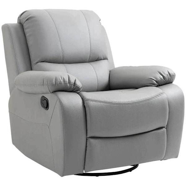 Rootz Relax Stol - Liggstol - Tiltbart ryggstöd - Vridbar vilstol - Vippfunktion - Med fotstöd - Stål - Grå - 93 x 100 x 98Hcm