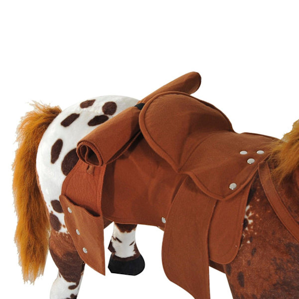 Rootz Lekhäst med sadel - Brun - Metall, Plysch - 33,44 cm x 11,02 cm x 23,62 cm