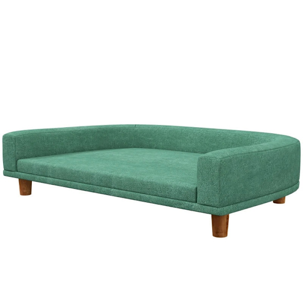 Rootz Hundeseng - Tyk pude - Hundesofa - Elegant design - Pet Sofa - Eukolyptus - Polyester-MDF - Grøn - 68L x 68W x 35H cm