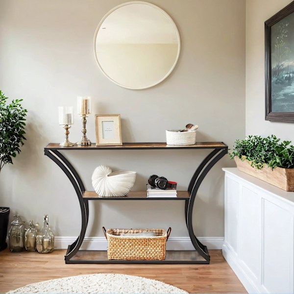 Rootz Flurt Console Table - Hallway Table - Entryway Table - Rumbesparende design - 120 cm x 30 cm x 80 cm