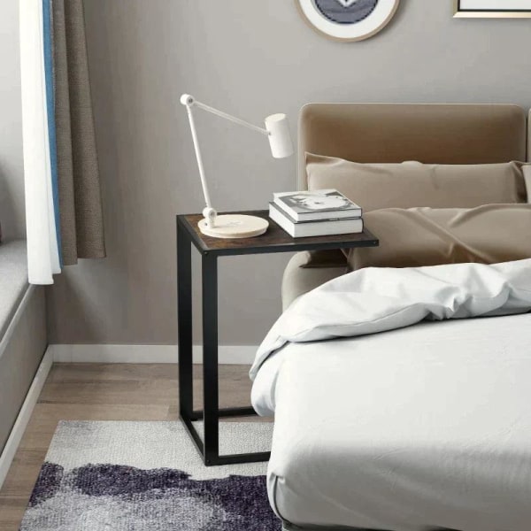 Rootz sidobord - C-format sidobord - Soffbord - Ståbord - Metall Mdf - Rustik brun - 40,6 x 50,8 x 64,2 cm