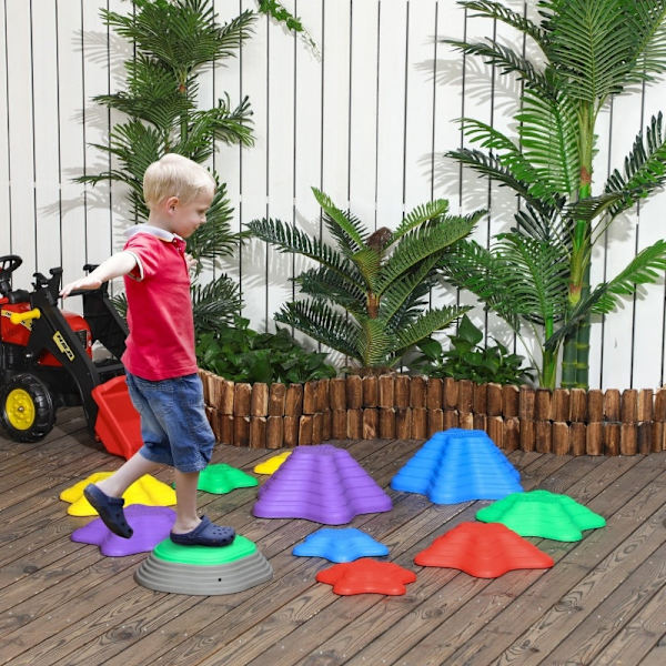 Rootz ZONEKIZ Stepping Stones Set - Balansstenar - Koordinationsstenar - Säker och hållbar - Halkfri design - Enkel förvaring - 23 cm x 23 cm x 4 cm (