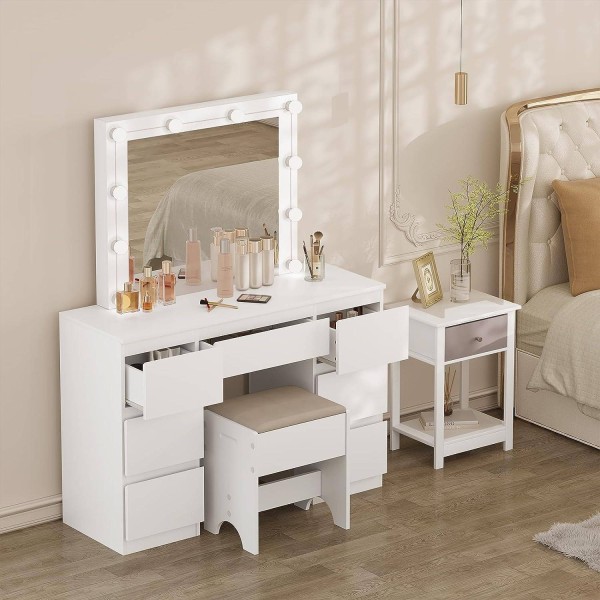 Rootz White Sminkbord - Sminkbord - Sminkbord - Justerbar LED-be