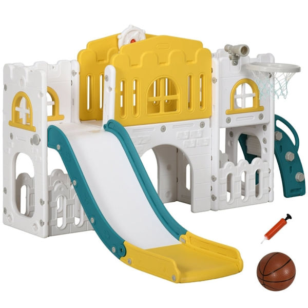 Rootz Toddler Rutsjebane - Indendørs Rutsjebane - 7-i-1 legesæt - Accelerationszone - Brogang - Opbevaringskurve - 178L x 177W x 99H cm