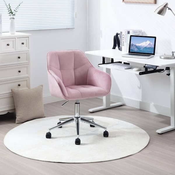 Rootz Velvet Kontorstol - Skrivebordsstol - Drejestol - Ergonomisk design - Justerbar højde - 61cm x 90cm x 56cm