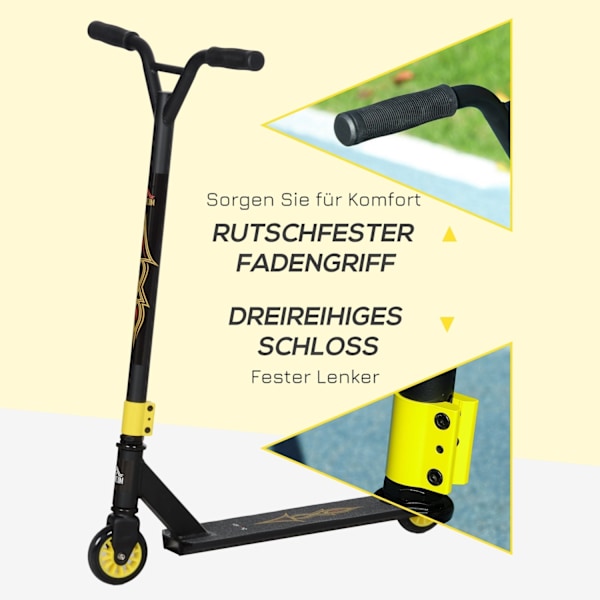 Rootz Pro Stunt Scooter - Kick Scooter - Freestyle Tricks - Aluminium Frame - 68x47.2x86cm - Lätt och säker halkdäck