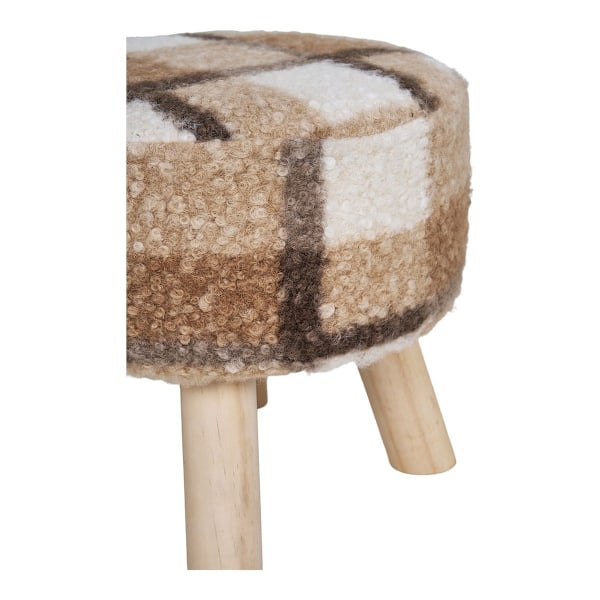 Rootz Brown Mix -pall - Footrest - Ottoman - Bekväma sittplatser - Ø31x29 cm