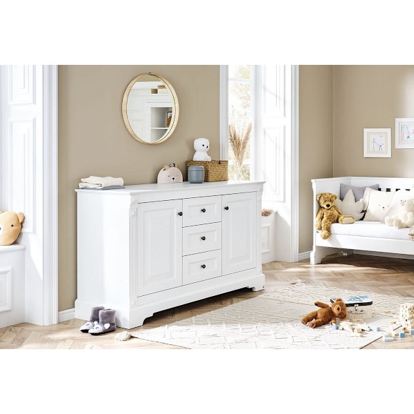 Rootz Emilia Extra Wide Changing Unit - Baby Dresser - Taimitarhakaappi - Monipuolinen varastointi - 150 cm x 78 cm x 101cm
