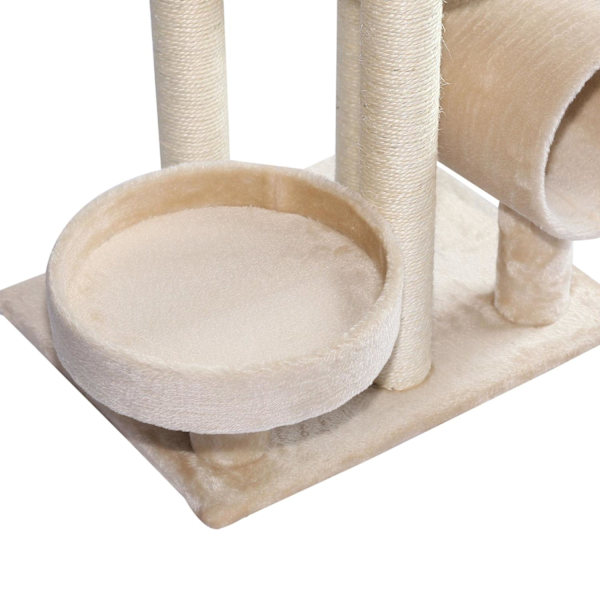 Rootz Kradsestolpe Kattetræ - Beige - Spånplade, Fiber, Plys - 19,68 cm x 15,74 cm x 41,33 cm