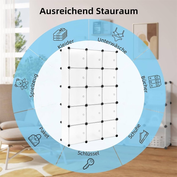 Rootz modulære opbevaringsterninger - Reolsystem - Organizerterninger - Stor kapacitet - Kan tilpasses layout - Nem vedligeholdelse - Hver terning 30