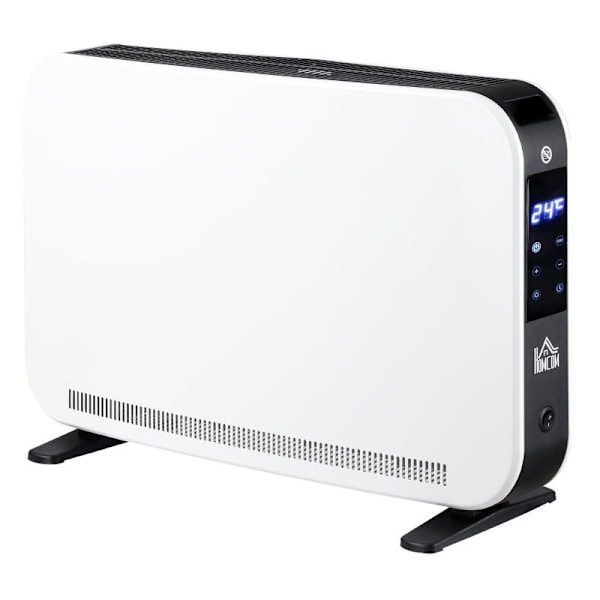 Rootz Heater - Varmeblæser - Elvarmer - LED lys med 3 niveauer - Timervarmer - Plast - Hvid - 60 x 18,5 x 39,5 cm