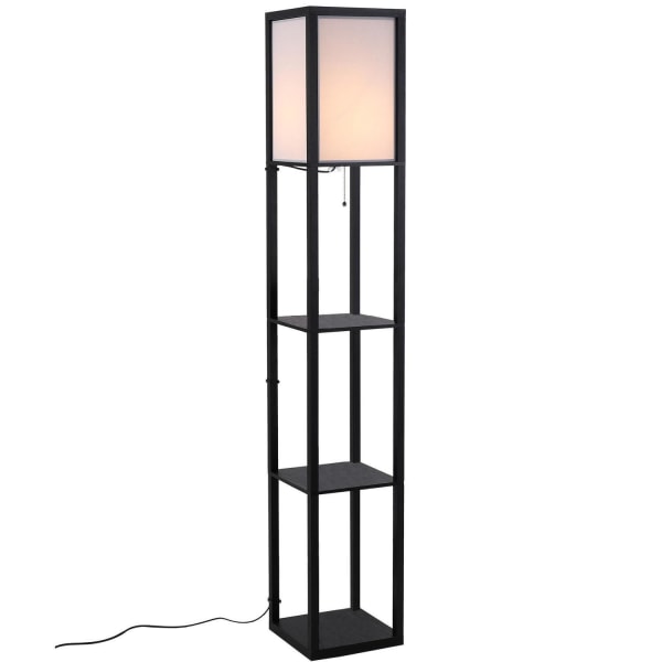 Rootz gulvlampe - sort - konstrueret træ, stof - 10,23 cm x 10,23 cm x 62,99 cm