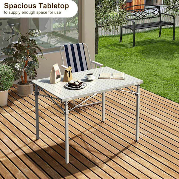 Rootz Campingbord - Fällbart bord - Hopfällbart utomhusbord - Aluminiumram - 69cm x 70cm x 104cm