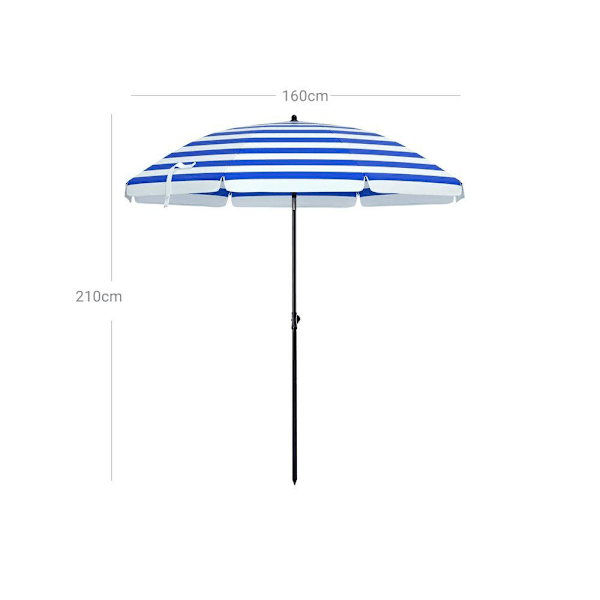 Rootz Parasol - Haveparasol - Sammenklappelig haveparasol - Udendørs parasol - Haveparasol - Parasol - Parasol - Paraplyparasol - Gule/hvide striber