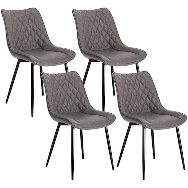 Rootz Set med 4 matstolar - Köksstolar - Moderna sittplatser - Slitstark metallram - Ergonomisk komfort - Enkel montering - 46 x 40,5 cm sits