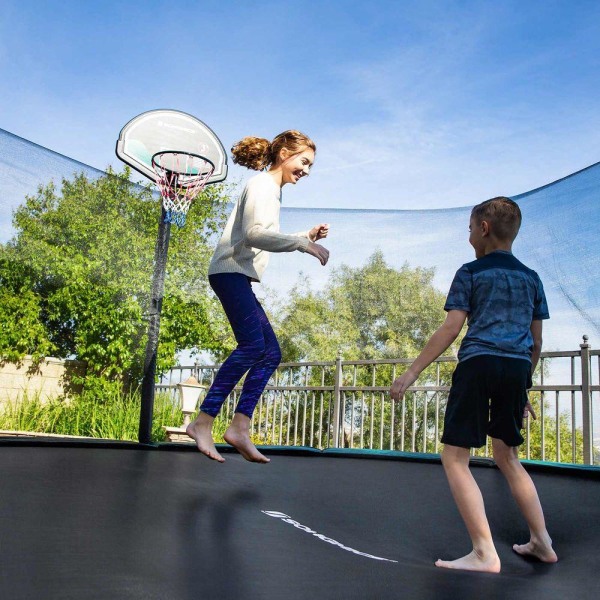 Rootz Trampolin - Trampolin hoppduk - Utomhusstudsmatta - Barnstudsmatta - Hoppmatta - Rund studsmatta - Svart - 244 cm