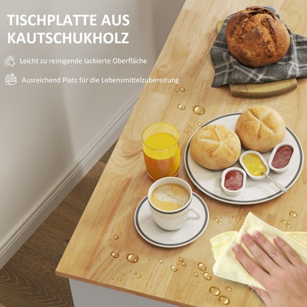 Rootz -rullattava keittiövaunu - Mobile Kitchen Island - Keittiön kärry - runsaasti säilytystilaa ja helppoa liikkuvuutta - 107cm x 50 cm x 85cm