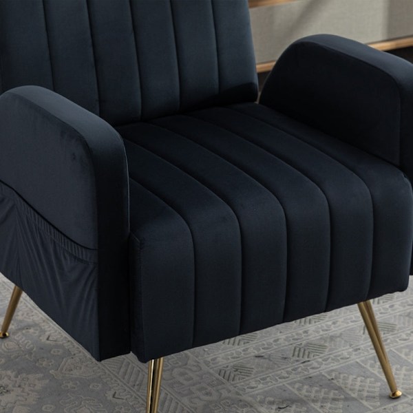 Rootz Velvet Fåtölj - Bekväm stol - Elegant sittplats - Överlägsen komfort - 69cm x 72cm x 90cm