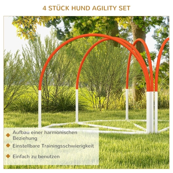 Rootz 4-delt hundeagilitysæt - hundeforhindringsbane - Udstyr til træning af kæledyr - 600D Oxford bæretaske - forbedrer koordinationen - 89 cm x 69 c