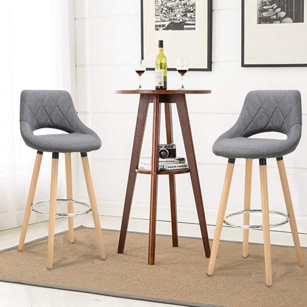 Rootz Scandinavian Bar Pall - Träpall - Linne Sits - Ergonomisk design - 91cm x 43cm x 43cm