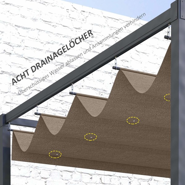 Rootz Pavilion Ersättningstak - Pergola Canopy - UV -skydd - Lätt montering - Polyestertyg - 286 cm x 245 cm