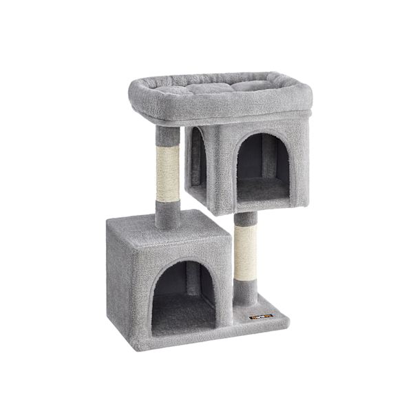 Rootz Cat kradsestolpe - Kattetræ - Kradser - Spånplade - Plys - Sisal - Forhindrer væltning - Nem montering - 49cm x 32cm x 74cm