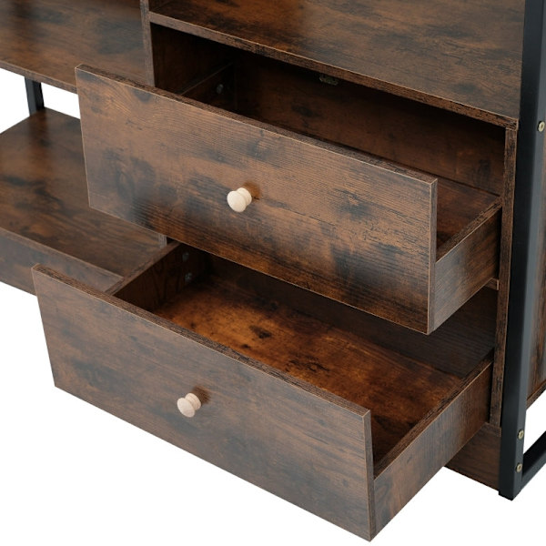 Rootz Industriel Design Bogreol - Vintage Bogreol - Opbevaringsreol - Holdbart stål - 100L x 30W x 173,5H cm