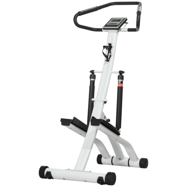 Rootz Treadle Machine - Stepper 12 vastustasolla - LCD-näyttö - 2 pyörää - valkoinen + musta - 80 cm x 61 cm x 134 cm