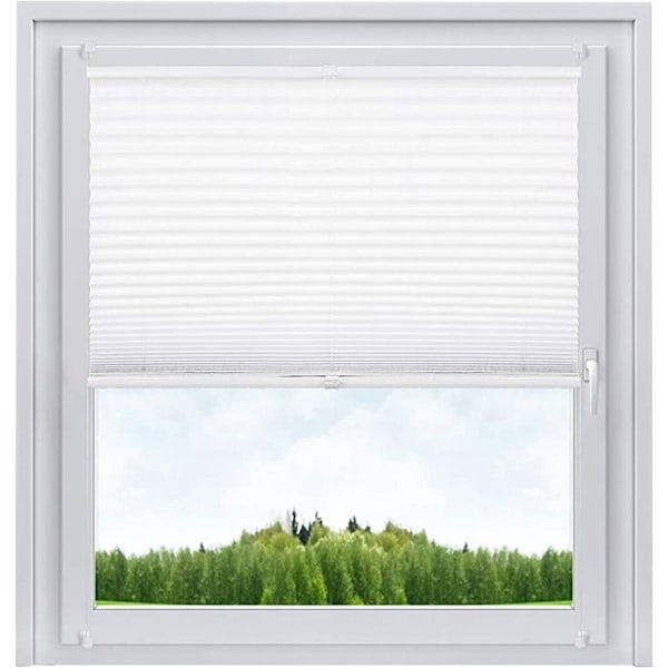 Rootz plisségardin - Polyester vinduesskærm - Intet boregardin - Solafskærmning - 45cm til 120cm Bredde - Aluminiumsprofil - Klemmfix Montering