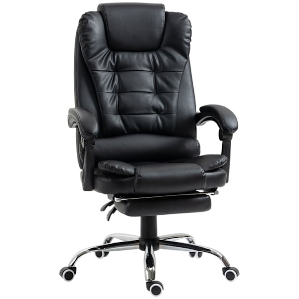 Rootz Executive Office -ordförande - Ergonomisk ordförande - Recining Seat - Comfort Tilt -funktion - 64,5 cm x 69 cm x 117 cm - Svart