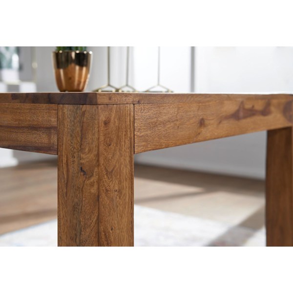 Rootz spisebord massivt træ sheesham 80 cm spisebord træbord design køkkenbord i landlig stil mørkebrun