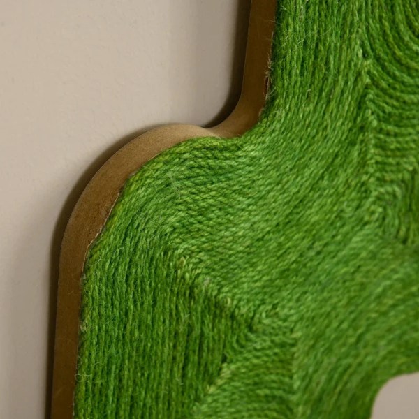 Rootz Sæt med 2 kradsestolper - Cactus Design Til Vægmontering - Ridseplade - Spånplade - Eg + Hvid + Grøn - 30 cm x 60 cm