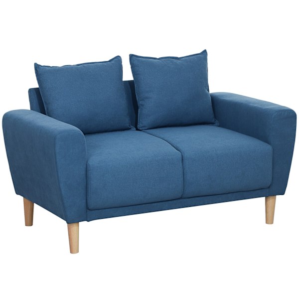 Rootz Two Seater Sofa - Moderne sofa - Stof Loveseat - Eucalyptus træramme - kompakt komfort - 133 x 73 x 81 cm