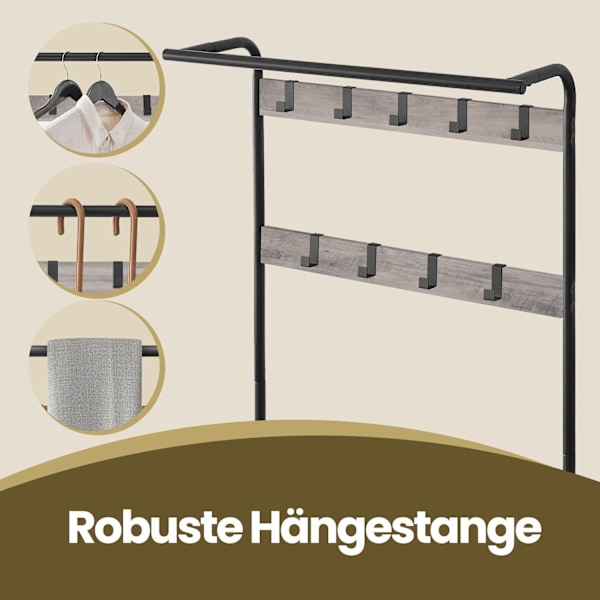 Rootz Cloakroom Stand - vaatekaappijalusta - käytävän järjestäjä - kenkäpenkki - 72 cm x 33,7 cm x 183cm