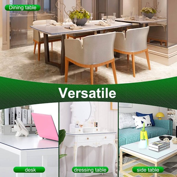 Rootz Transparent PVC-duk - Klart överdrag - Skyddsduk - Slitstark, vattentät, värmebeständig - 2 mm tjock - Flera storlekar tillgängliga