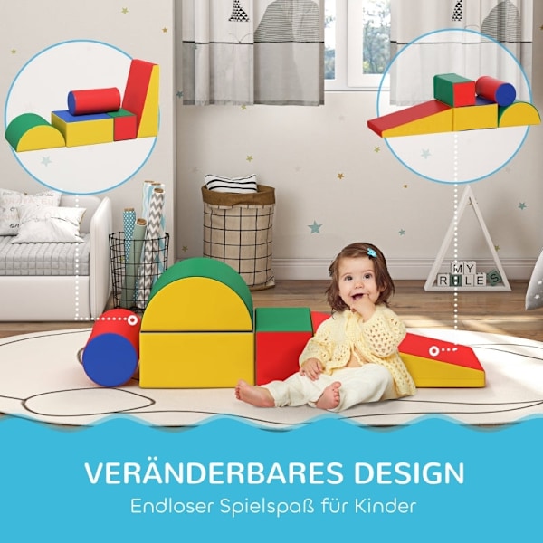 Rootz Soft Building Block Set - Leksakskuber - Utbildningsleksak - Motorisk skicklighetsutveckling - 40,6 cm x 40,6 cm x 20,3 cm - EPE-skum
