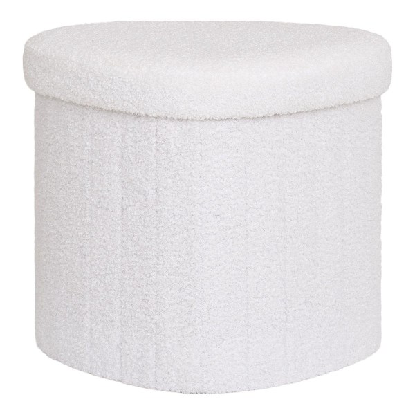 Rootz Medford Pouf - Styliskt fotstöd - Mysig accentstycke - Plush Teddy Tyg - 36,5 cm x 42,5 cm x 37,5 cm
