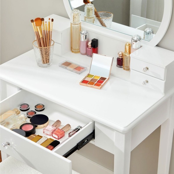 Rootz Toiletbordssæt - Sminkebord - Makeupbord og skammel - Komm