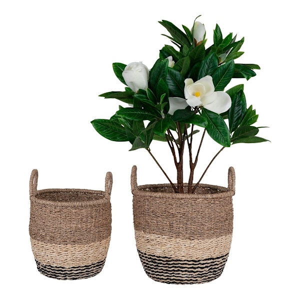 Rootz Lima Seagrass Basket Set - Dekorativa korgar - Förvaringskorgar - Naturlig stil - 28x28x28cm & 33x33x31cm