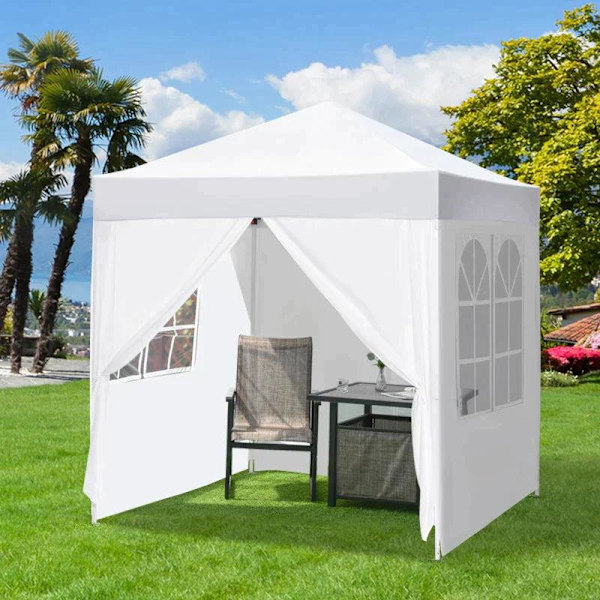 Rootz Pop Up Pavillon - Kokoontaittuva paviljonki - 4 sivuseinää, jossa ikkuna-ovi vetoketjulla - Marquee Garden Teltta - Kantolaukku - Metalli - Oxfo