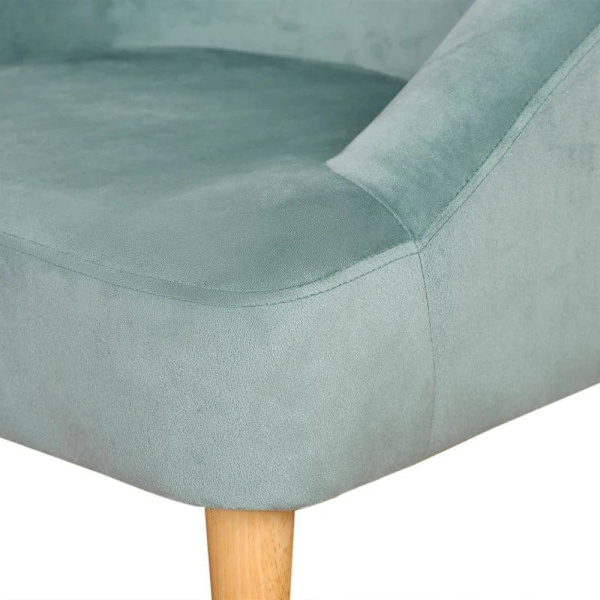 Rootz Lænestol - Børnelænestol - Med osmannisk - Til 3 til 5 år børn - Sødt design - Lænestol med fløjlslook - Grøn - 51 cm x 51 cm x 50 cm
