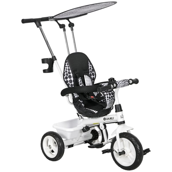 Rootz 6-i-1 trehjulet cykel til børn med skubbestang - Trike til børn - Småbørnscykel - Sikkerhedssele - Opbevaringskurv - 105 cm x 47 cm x 98 cm - Me