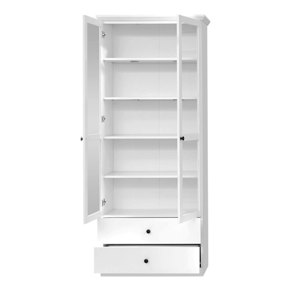 Rootz Vitrineskab - Skabe - Hvid med glas - 81 x 196 x 41 cm