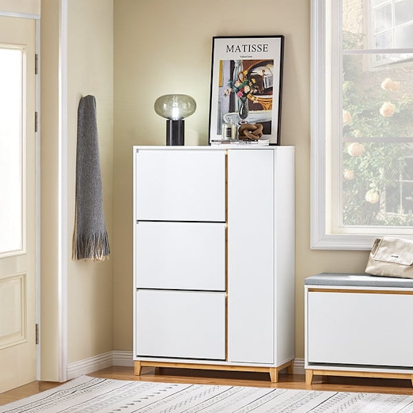Rootz 3 rum Skoskab - Opbevaringsarrangør - Sko rack - Støvfri adgang - 59 cm x 115 cm x 40 cm