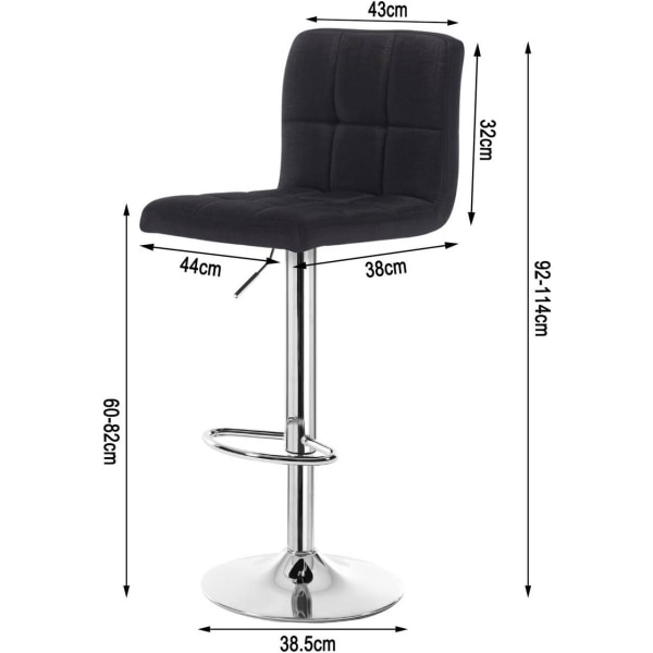 Rootz Barstol - Justerbar bordstol - Ergonomisk siddeplads - Hol