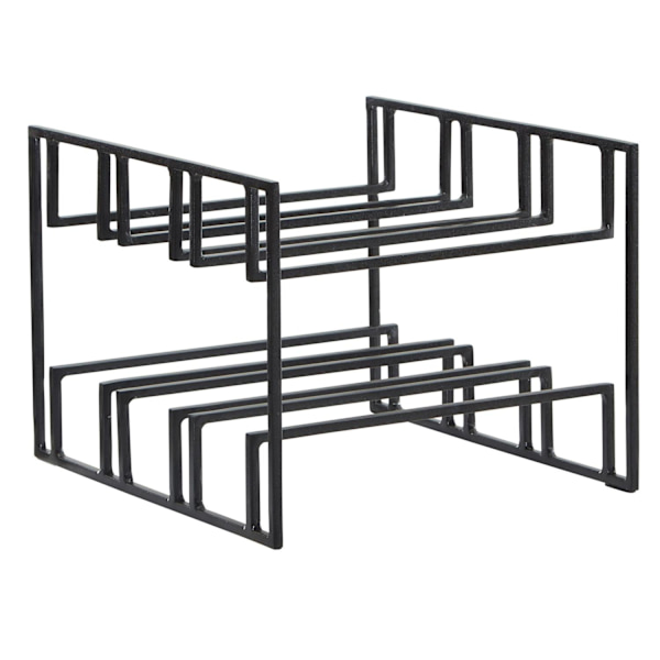 Rootz vinflaskhållare för 6 flaskor 29x21x25 cm vinställ svart metall - Flaskhållare Iron Modern - Vinställ vinhållare bord kök