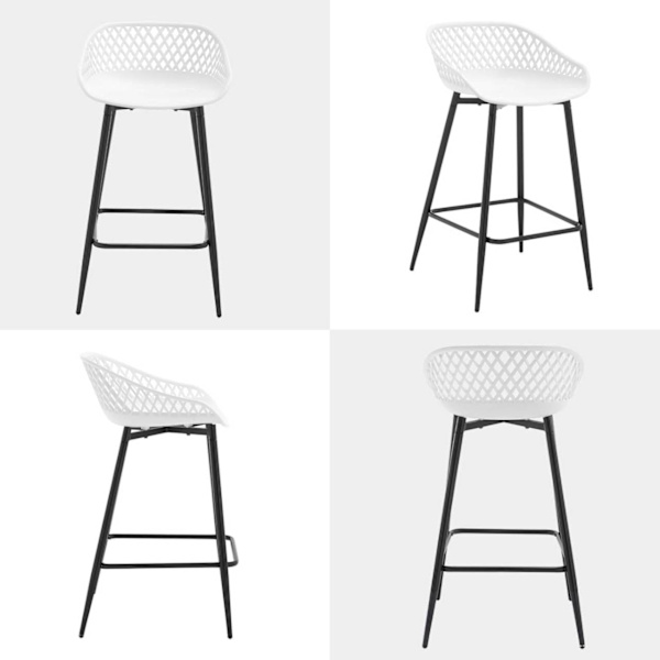 Rootz Hollow Back Barpall Set - Counter Chair - High Back Chair - PP Material - Ergonomisk design - 47cm x 84cm x 48,5cm