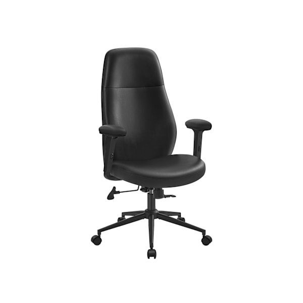 Rootz-toimistotuoli - Kääntötuoli - Säädettävät käsinojat - Muste musta - Teräs ja PU - Ergonominen muotoilu - 70cm x 70cm x (114-122)cm