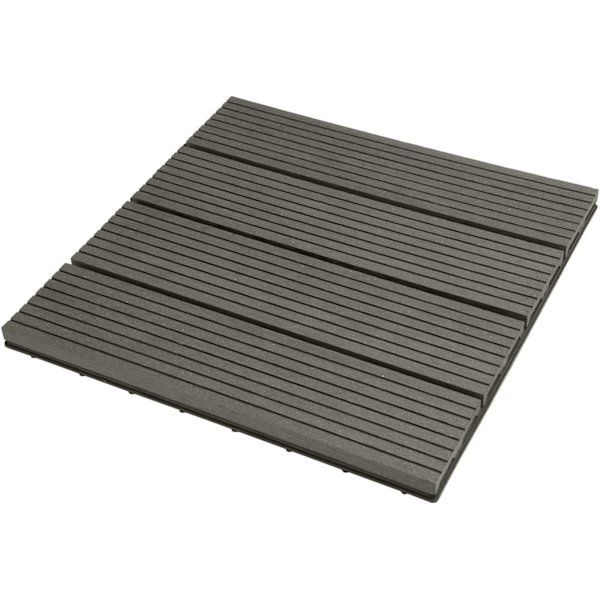 Rootz WPC Klikfliser - Udendørs dækfliser - Sammenlåsende fliser - Holdbar, nem at installere, vejrbestandig - 30 cm x 30 cm x 1,8 cm